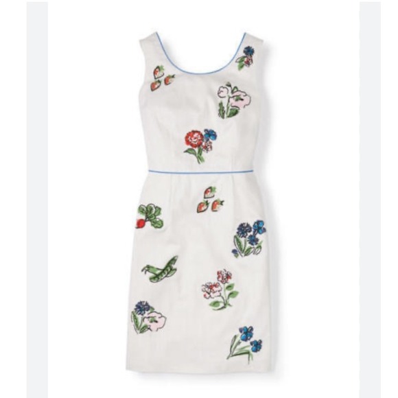 Boden Dresses & Skirts - Boden White Embroidered Floral Garden Cotton Summer Dress Sz 2 Coquette Pockets